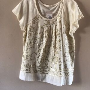 Charter Club Petite Small Sequined Top NWT